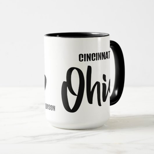 Mug Custom Location & Name Ohio (Devant droit)