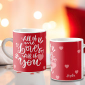 Mug Custom Love Message Hearts Personalized Name