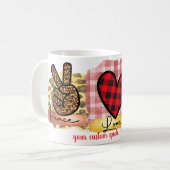 Mug Custom Love Peace Chihuahua Valentine's Day Chien (Devant gauche)
