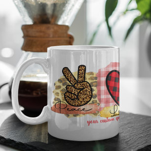 Mug Custom Love Peace Dachshund Valentine's Day Chien