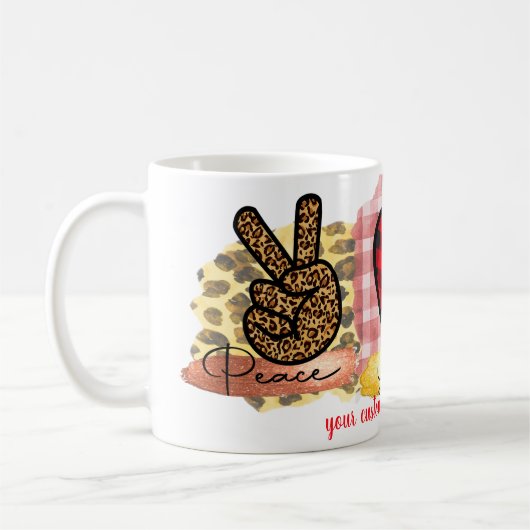 Mug Custom Love Peace Havanais Valentine's Day Chien (Gauche)