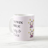 Mug Custom Maman Of Twins Fun Don, Double Le (Devant gauche)