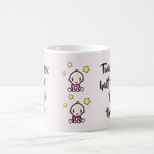 Mug Custom Maman Of Twins Fun Don, Double Le (Centre)