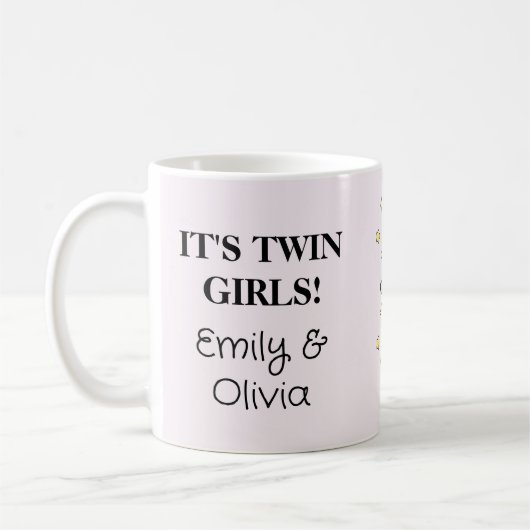 Mug Custom Maman Of Twins Fun Don, Double Le (Gauche)