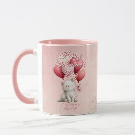 Mug Custom Message Cat Animal Valentines Day (Gauche)