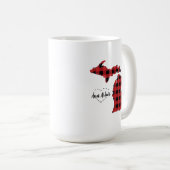 Mug Custom Michigan Accueil État Buffalo Plaid Noël (Devant droit)