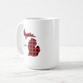 Mug Custom Michigan Accueil État Buffalo Plaid Noël (Devant gauche)