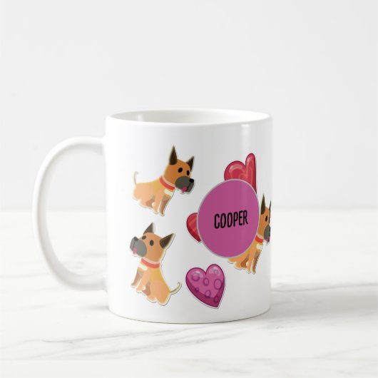 Mug Custom mignon Saint Valentin's Day Great Dane Amou (Gauche)