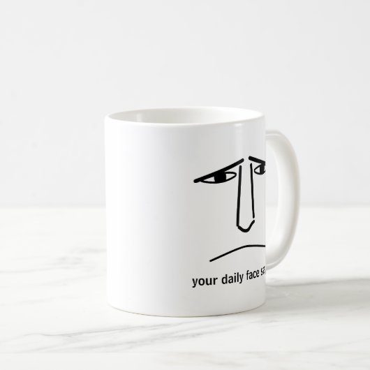 Mug Custom Minimalist Expression Design Man Face (Devant droit)