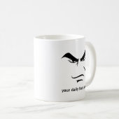 Mug Custom Minimalist Expression Design Scowl Man Face (Devant droit)