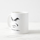 Mug Custom Minimalist Expression Design Scowl Man Face (Devant gauche)