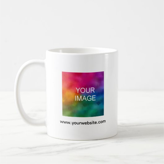 Mug Custom Minimalist Upload Your Photo Image Here (Gauche)