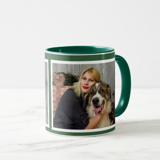 Mug Custom Modern Hunter Green 2 photo collage (Devant droit)