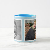 Mug Custom Modern light bleu 2 photo collage (Centre)