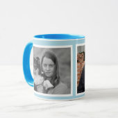 Mug Custom Modern light bleu 2 photo collage (Devant gauche)
