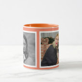 Mug Custom Modern orange 2 photo collage (Centre)