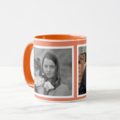Mug Custom Modern orange 2 photo collage (Devant gauche)