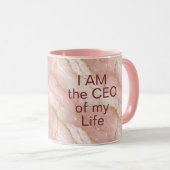 Mug Custom Modern Rose Quartz Marble Gold Glitter (Devant droit)