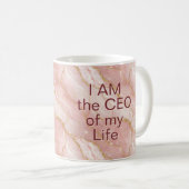 Mug Custom Modern Rose Quartz Marble Gold Glitter (Devant droit)