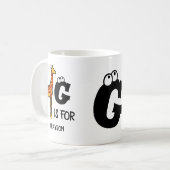 Mug Custom monogram G is for Giraffe cute giraffes (Devant gauche)