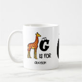 Mug Custom monogram G is for Giraffe cute giraffes (Gauche)