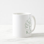 Mug Custom Monstera Monogram Wedding Logo (Devant droit)