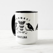 Mug Custom Mystical Celestial Moth & Crows Goth Witchy (Devant gauche)
