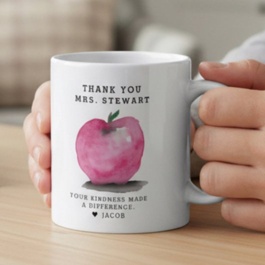 Mug Custom Name Apple Personalized Teacher Thank You