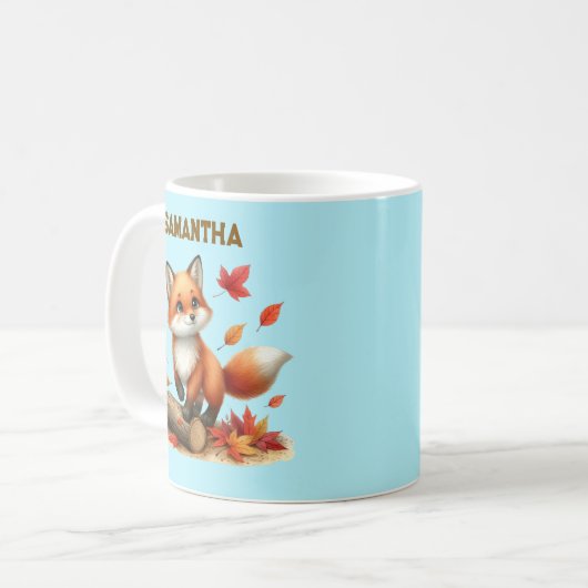 Mug  Custom Name Autumn Fox Cup  (Devant gauche)