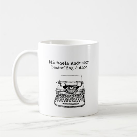 Mug Custom Name Bestselling Author Writer Gift (Gauche)