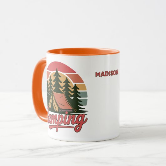 Mug Custom Name Camping (Devant gauche)