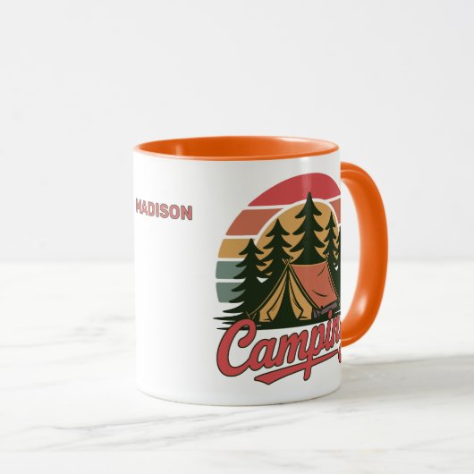 Mug Custom Name Camping (Devant droit)