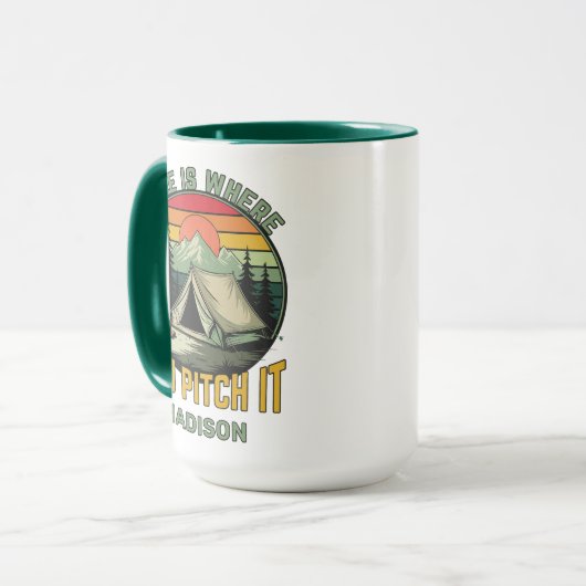 Mug Custom Name Camping (Devant gauche)