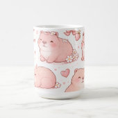 Mug Custom Name Cute Pastel Capybara Bow Girls (Centre)