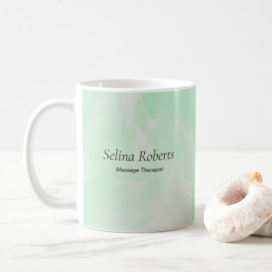Mug Custom name green watercolor (Avec donut)