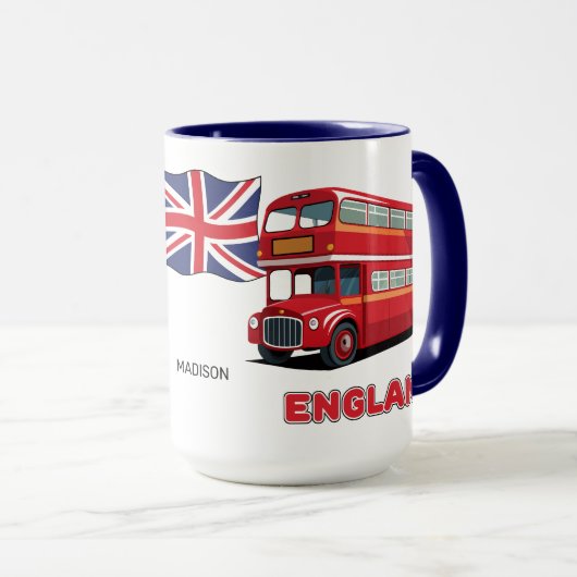 Mug Custom Name London England (Devant droit)