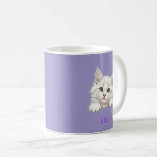 Mug Custom Name Personalized Kitten Art Gift (Devant droit)