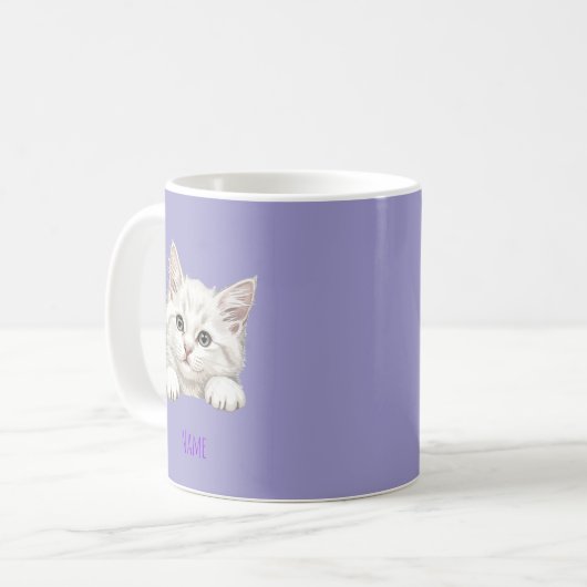 Mug Custom Name Personalized Kitten Art Gift (Devant gauche)