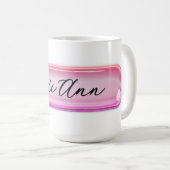 Mug Custom Name Pink Glass Effect | Personalized (Devant droit)
