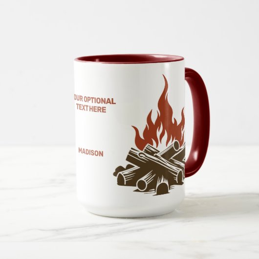 Mug Custom Name & Text Camping (Devant droit)