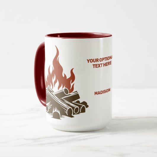 Mug Custom Name & Text Camping (Devant gauche)