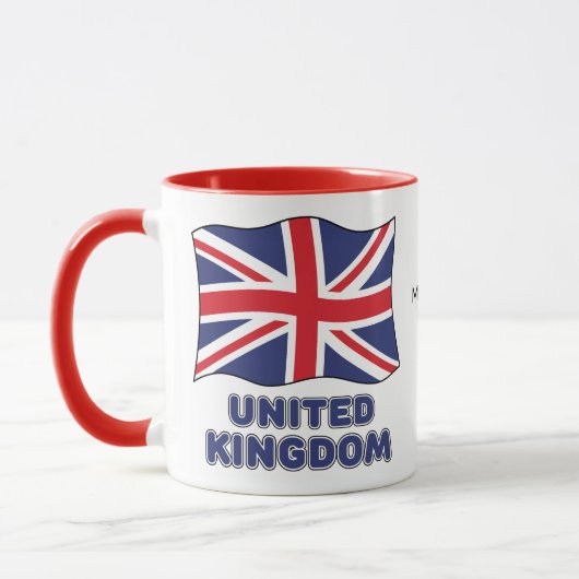 Mug Custom Name United Kingdom Flag (Gauche)