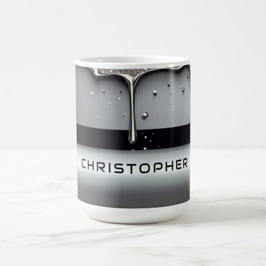 Mug Custom Name With Dripping Liquid Metal (Centre)