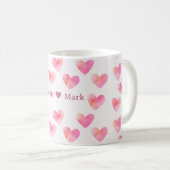 Mug Custom Names Romantic Pink Love Design -  (Devant droit)