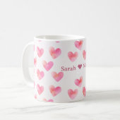 Mug Custom Names Romantic Pink Love Design -  (Devant gauche)