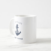 Mug Custom Nautical Captain Boat Anchor Navy (Devant gauche)