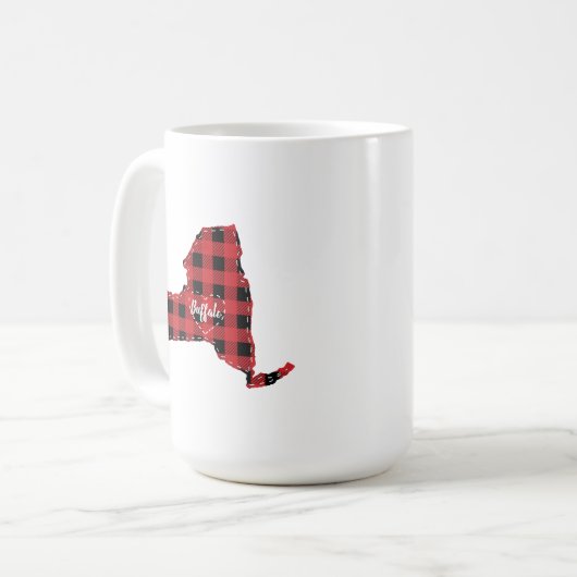 Mug Custom New York State Hometown Plaid Noël (Devant gauche)