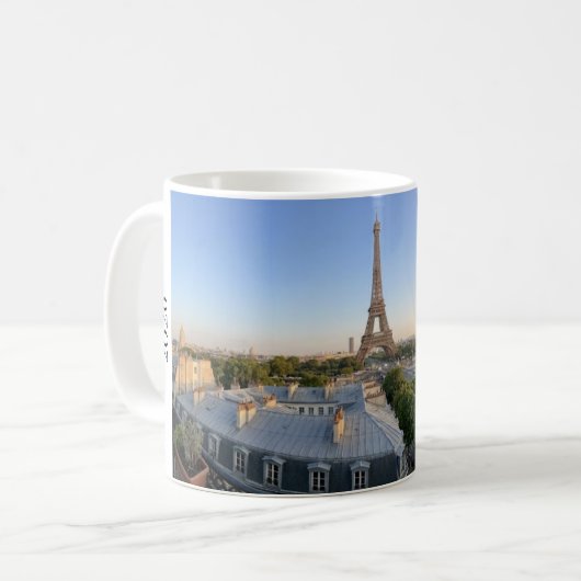 Mug Custom Paris Panoramic Skyline View Eiffel Tower (Devant gauche)