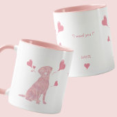 Mug Custom Pastel Pink Labrador Retriever Valentine