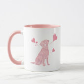 Mug Custom Pastel Pink Labrador Valentine Mug, Name (Gauche)